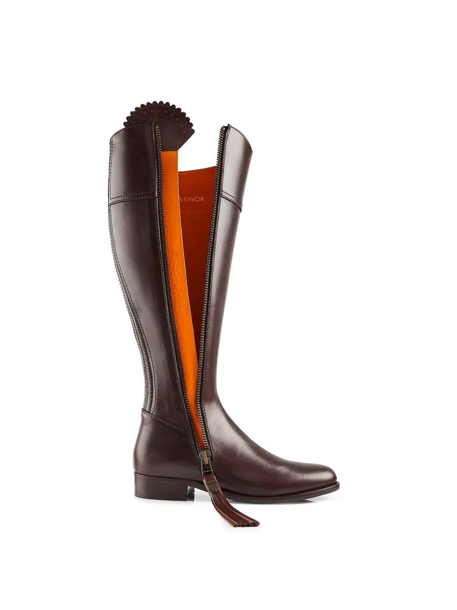 The Regina Women's Tall Boot - Mahogany Leather, Regular Calf