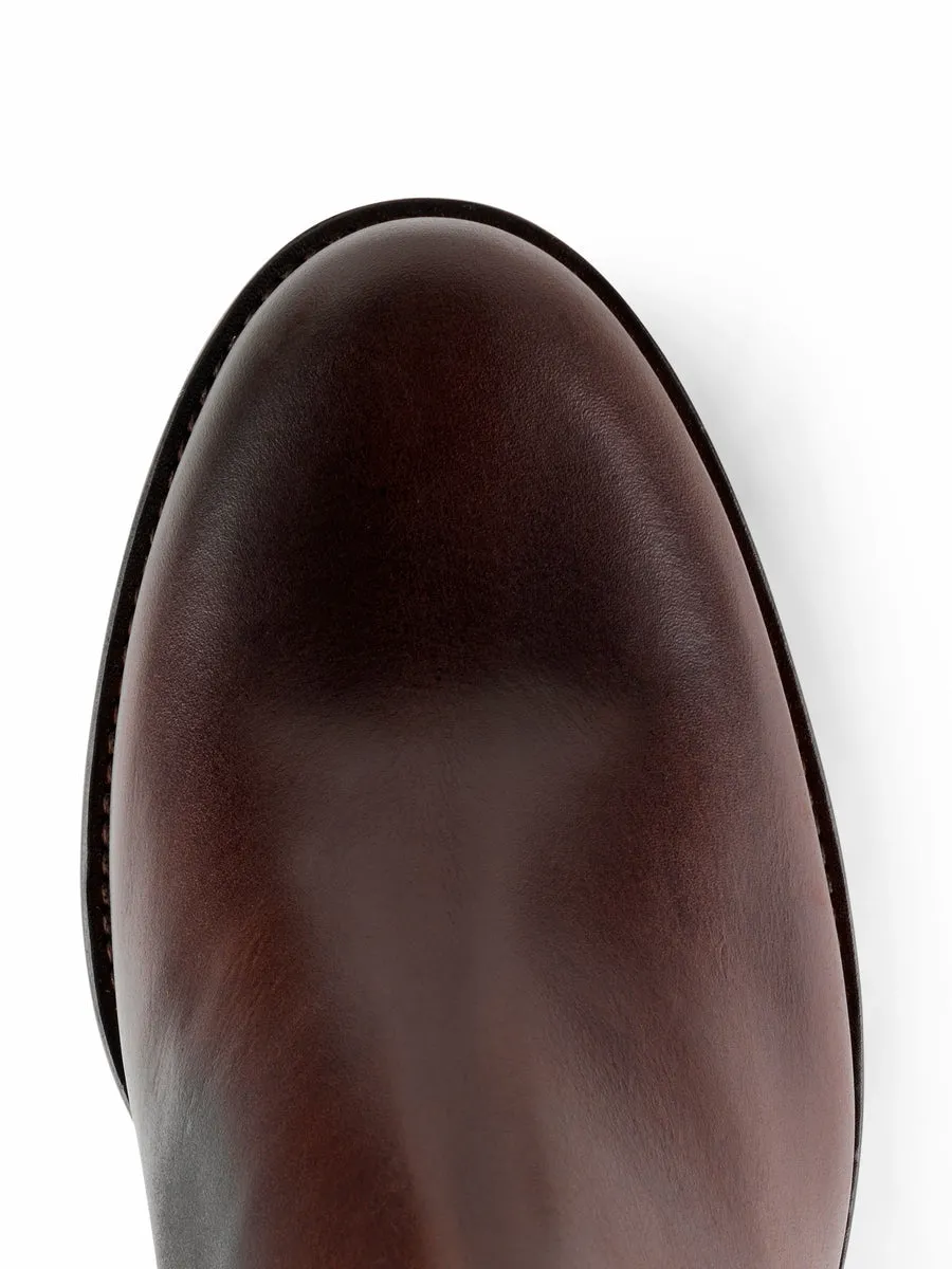 The Regina Women's Tall Boot - Mahogany Leather, Regular Calf