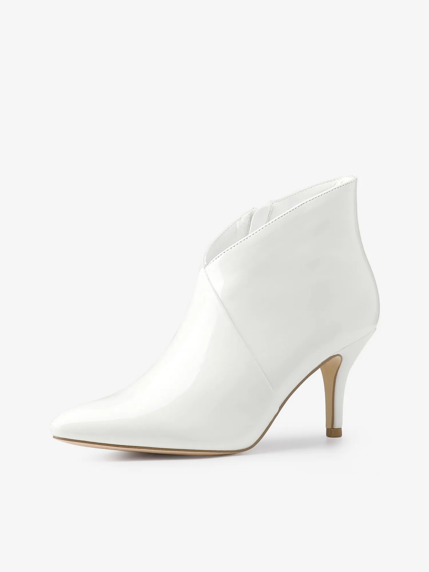 V Shape Pointed Toe Stiletto Heel Ankle Boots