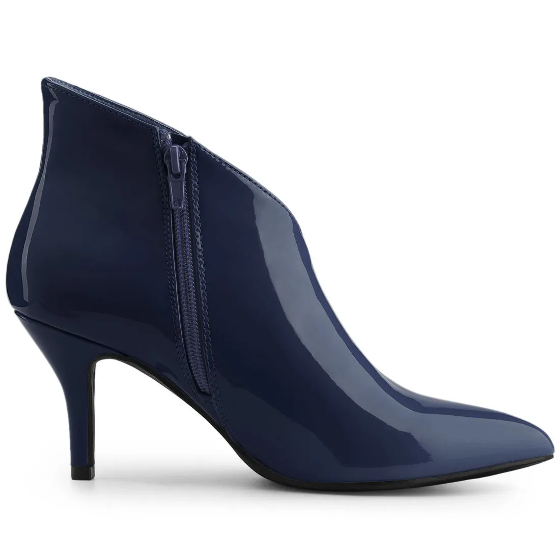 V Shape Pointed Toe Stiletto Heel Ankle Boots