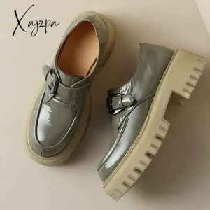 Xajzpa - 2023 Autumn Loafers Women Flats Walking Shoes Platform Casual Sandals New Brand Designer Shoes Fashion Dress Trend Femme Zapatos