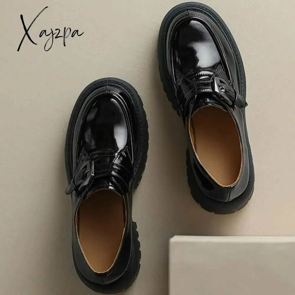Xajzpa - 2023 Autumn Loafers Women Flats Walking Shoes Platform Casual Sandals New Brand Designer Shoes Fashion Dress Trend Femme Zapatos