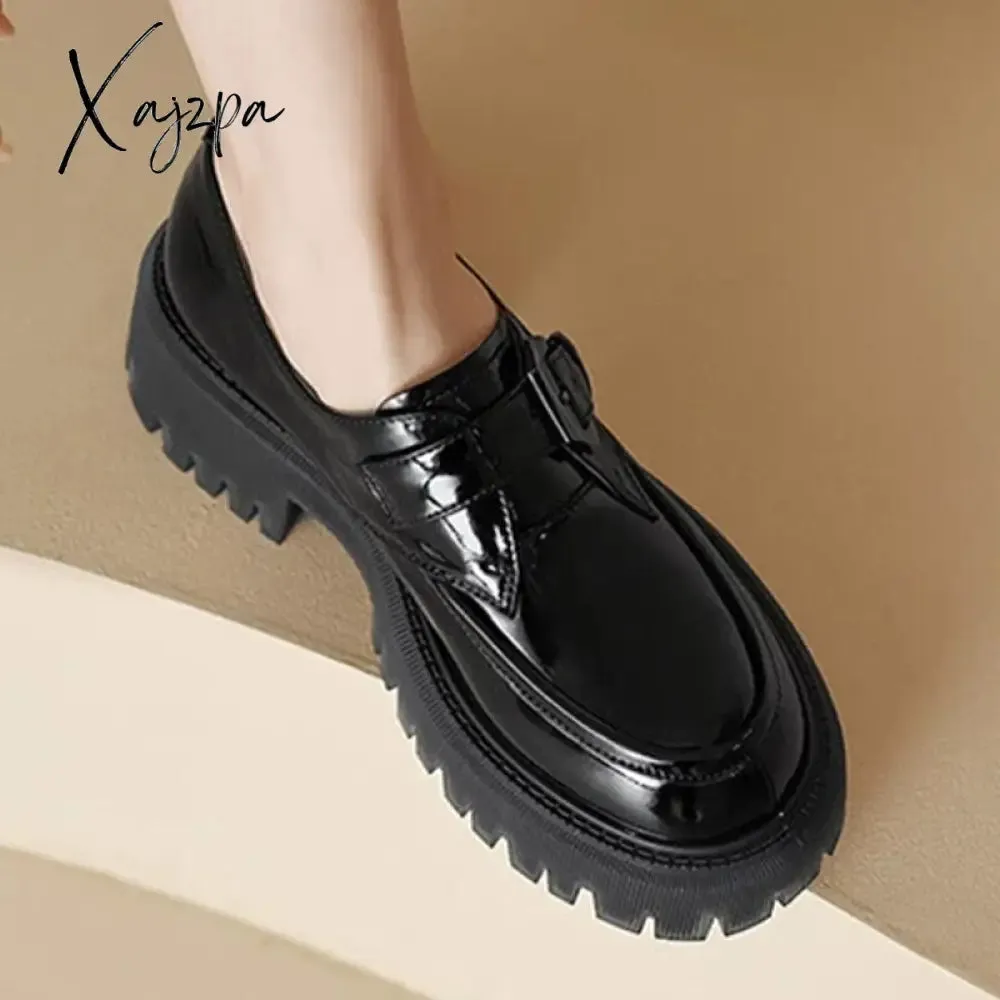 Xajzpa - 2023 Autumn Loafers Women Flats Walking Shoes Platform Casual Sandals New Brand Designer Shoes Fashion Dress Trend Femme Zapatos