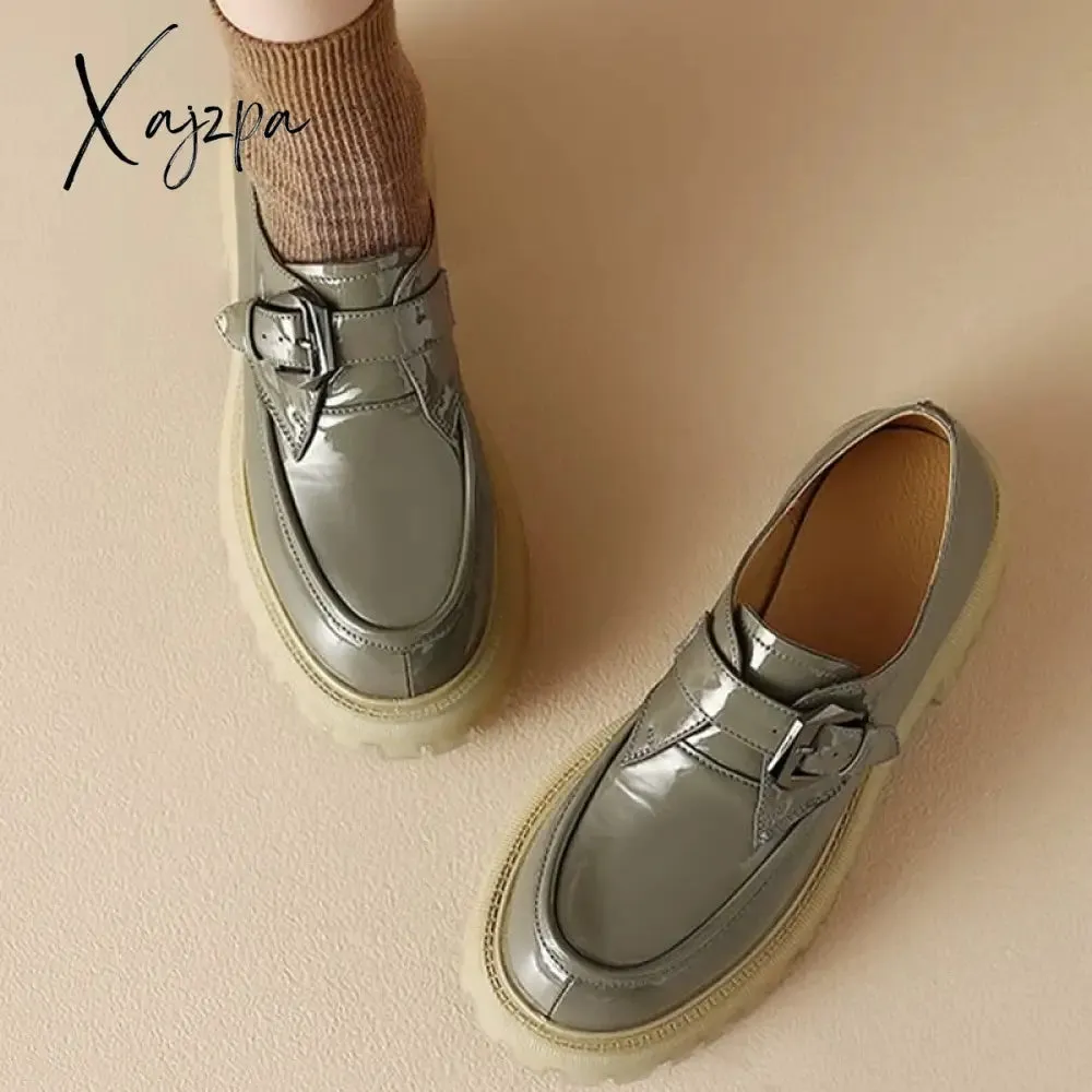 Xajzpa - 2023 Autumn Loafers Women Flats Walking Shoes Platform Casual Sandals New Brand Designer Shoes Fashion Dress Trend Femme Zapatos