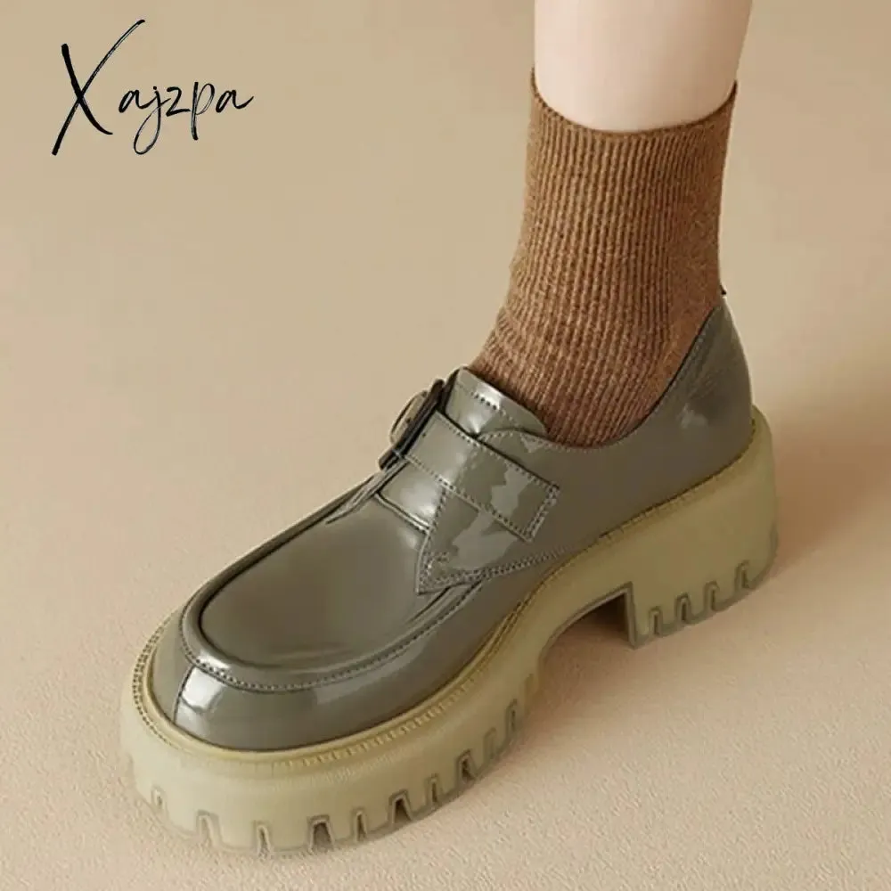 Xajzpa - 2023 Autumn Loafers Women Flats Walking Shoes Platform Casual Sandals New Brand Designer Shoes Fashion Dress Trend Femme Zapatos