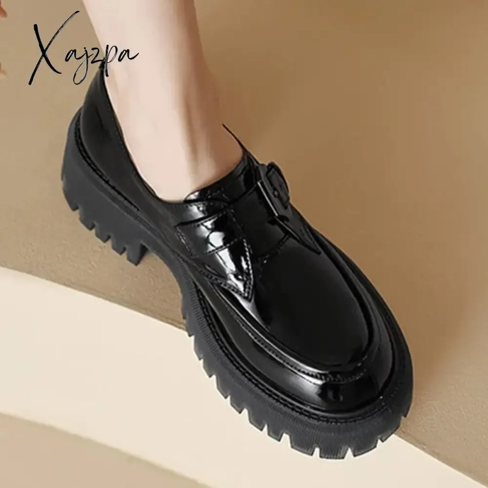 Xajzpa - 2023 Autumn Loafers Women Flats Walking Shoes Platform Casual Sandals New Brand Designer Shoes Fashion Dress Trend Femme Zapatos
