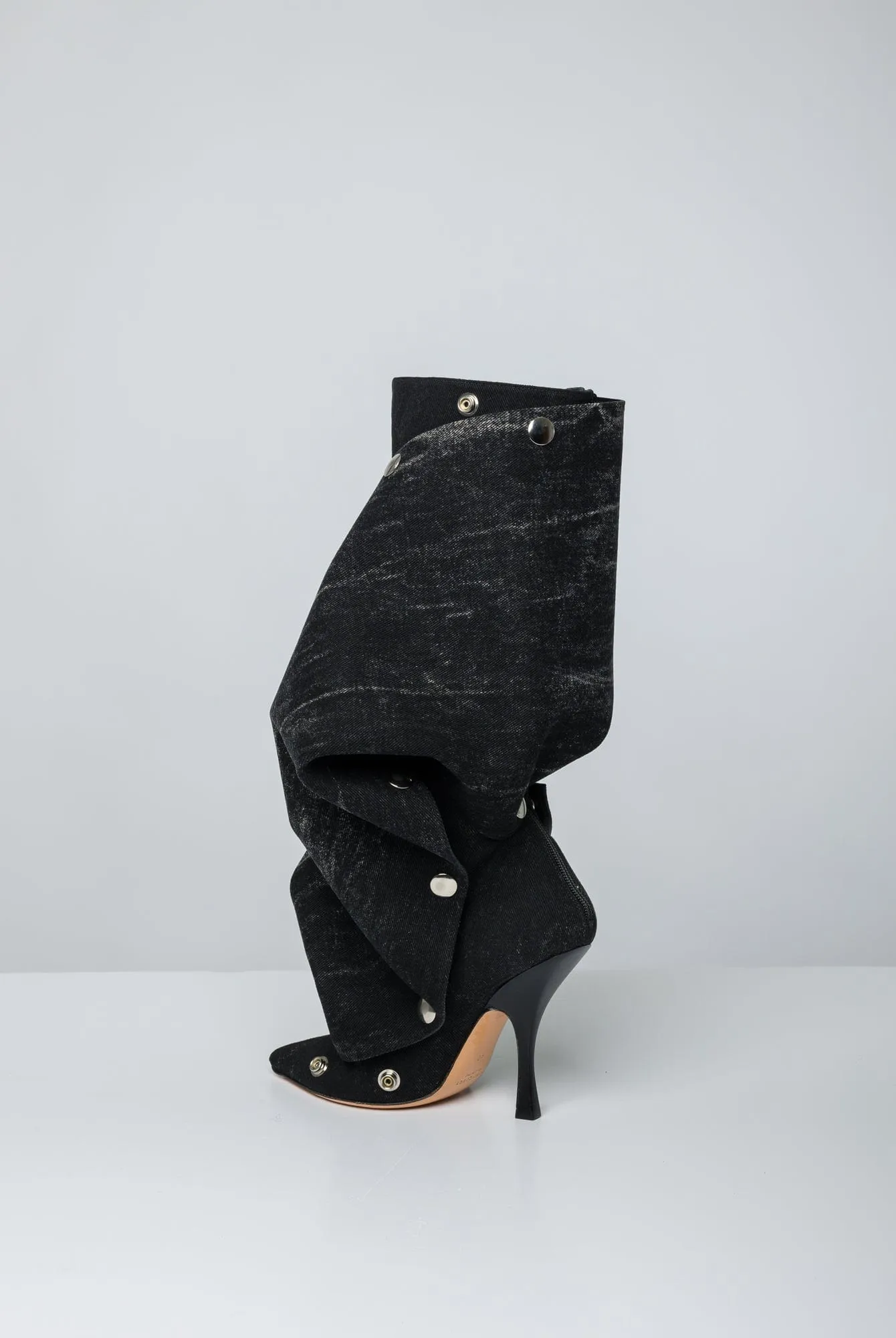 Y/Project Snap Boots in Black Vertical Whiskers